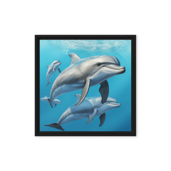 Canvas, Atlantic Bottlenose Dolphin Pod Swimming - Image 4